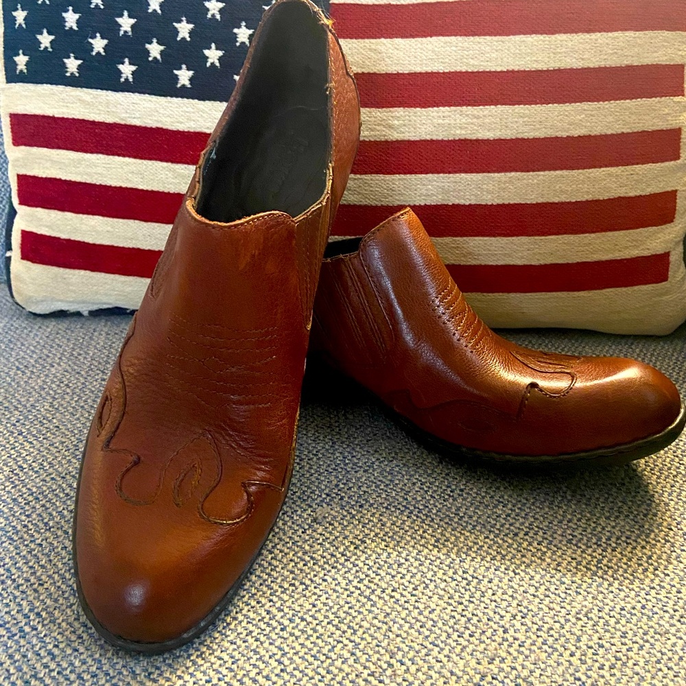 Born Ankle Boots Western Brown Leather